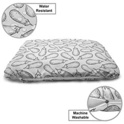 Ambesonne Aubergine Pet Bed, Eggplants Vegetarian Food Cooking Healthy Organic Living Harvest Art, Chew Resistant Pad For Dogs And Cats Cushion With Removable Cover, 24" X 39", Charcoal Grey Coconut 6 Ambesonne Aubergine Pet Bed, Eggplants Vegetarian Food Cooking Healthy Organic Living Harvest Art, Chew Resistant Pad For Dogs And Cats Cushion With Removable Cover, 24" X 39", Charcoal Grey Coconut -Zoomie Shop 51qZF3mkcCL