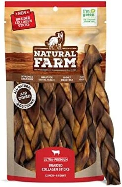 Natural Farm Braided Collagen Chews For Dogs (6 Inch, 10 Pack), Collagen Sticks, Natural Dog Chews, Long Lasting, For Small, Medium And Large Dogs, Odor-Free, Rawhide Alternative 23 Natural Farm Braided Collagen Chews For Dogs (6 Inch, 10 Pack), Collagen Sticks, Natural Dog Chews, Long Lasting, For Small, Medium And Large Dogs, Odor-Free, Rawhide Alternative -Zoomie Shop 51qs1Y5bsZL. AC