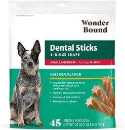 Amazon Brand - Wonder Bound Dog Dental Sticks, Chicken Flavor, Small/Medium, 45 Count, 25 Oz -Zoomie Shop 51qsMQvtnL. AC