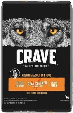 CRAVE Grain Free High Protein Adult Dry Dog Food, Chicken, 22 Lb. Bag, Brown -Zoomie Shop 51qxaM3O2JL. AC