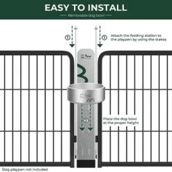 FXW Anti-tip Feeding Station With 32oz Dog Bowl, Use With Dog Playpen, Fits 24'' Height Of Fence│Patent Pending 11 FXW Anti-tip Feeding Station With 32oz Dog Bowl, Use With Dog Playpen, Fits 24'' Height Of Fence│Patent Pending -Zoomie Shop 51qynXN26wL