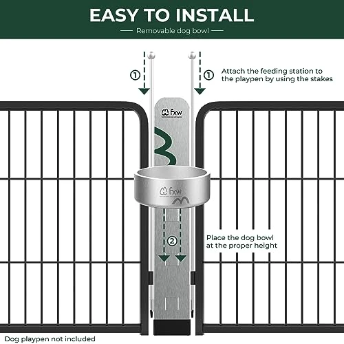 FXW Anti-tip Feeding Station With 32oz Dog Bowl, Use With Dog Playpen, Fits 24'' Height Of Fence│Patent Pending 3 FXW Anti-tip Feeding Station With 32oz Dog Bowl, Use With Dog Playpen, Fits 24'' Height Of Fence│Patent Pending - Image 3