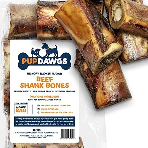 PUPDAWGS Single Ingredient Dog Bones - Made In USA - Beef Shank Bones - Natural Dog Bones For Aggressive Chewers - From USDA Inspected Beef - Hickory Smoked - Individually Wrapped (3 Piece Pack) 6 PUPDAWGS Single Ingredient Dog Bones - Made In USA - Beef Shank Bones - Natural Dog Bones For Aggressive Chewers - From USDA Inspected Beef - Hickory Smoked - Individually Wrapped (3 Piece Pack) - Image 6