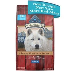 Blue Buffalo Wilderness Rocky Mountain Recipe High Protein, Natural Senior Dry Dog Food, Red Meat With Grain 28 Lb Bag