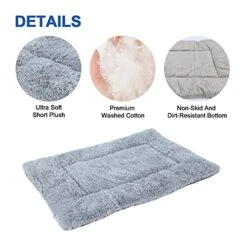 SONGBIRDTH Dog Mat Comfortable Soft Warm Pet Bed Washable Kennel Pad Pet Mats For Dogs Cats Sleeping Gray L -Zoomie Shop 51rUnQlkCkS