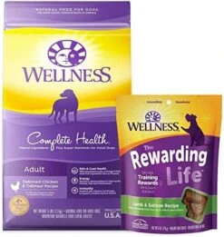 Wellness Dog Food And Treats Trial Bundle: Complete Health Dry Food, Whitefish 5lb & Rewarding Life Soft Treats, Lamb And Salmon -Zoomie Shop 51raOdoyCL. AC