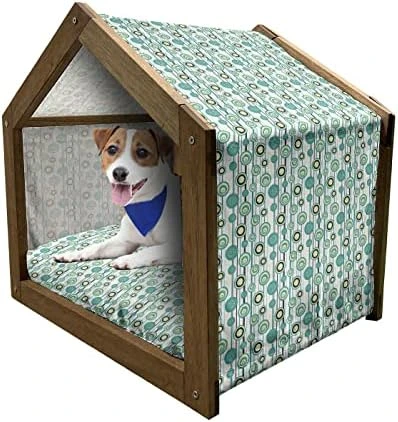 Lunarable Pumpkin Wooden Dog House, Colorful Fruits Of The Autumn Halloween Vegetarian And Vegan Food Options, Outdoor & Indoor Portable Dog Kennel With Pillow And Cover, X-Large, Orange Green 8 Lunarable Pumpkin Wooden Dog House, Colorful Fruits Of The Autumn Halloween Vegetarian And Vegan Food Options, Outdoor & Indoor Portable Dog Kennel With Pillow And Cover, X-Large, Orange Green - Image 8
