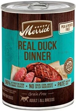 Merrick Grain Free Wet Dog Food Real Duck Dinner, Canned Dog Food - (12) 12.7 Oz. Cans -Zoomie Shop 51rlrHHfZL. AC
