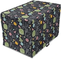 Lunarable Vegetable Dog Crate Cover, Line Art Style Food Pattern With Pepper Tomato Radish Lettuce, Easy To Use Pet Kennel Cover For Cats & Medium Dogs, 30 Inch, Charcoal Grey And Multicolor -Zoomie Shop 51rpQGdlCtL. AC