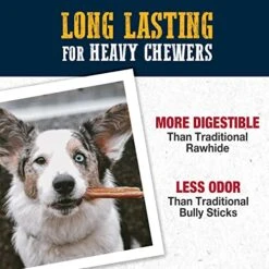 Cadet Bully Hide Sticks For Dogs - All-Natural Bully Stick & Beef Hide Dog Chews - Long Lasting Bully Sticks Alternative Made With 2 Ingredients - Dog Chews For Aggressive Chewers, Small (9 Pack) -Zoomie Shop 51rvH1anZlL