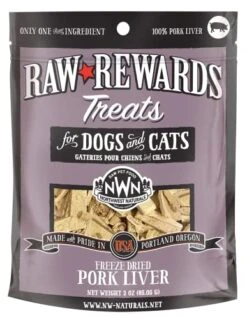 (3 Pack) Northwest Naturals Raw Rewards Freeze Dried Liver Treats, Pork