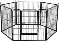 Fence Pen Freestanding Foldable Dog Gates Foldable Metal Pet Exercise Playpen Install Easily Enclosure Dog Fences Puppy Kennel House Dog Supplies Pet Puppy Safety Fence