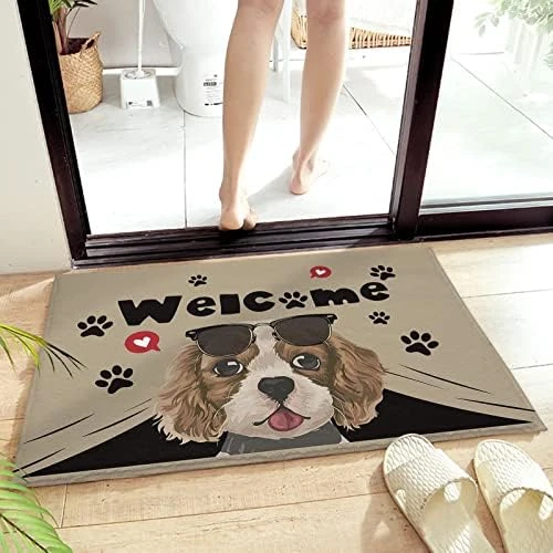 Cute Dog With Sunglasses Doormat Area Rug Non Slip Non-Shedding Absorbent Living Room Entryway Bedroom Floor Mat 24"x35", Anti-Skid Soft Fluffy Door Mat Indoor Home Decor, Pet Paws With Word Welcome 13 Cute Dog With Sunglasses Doormat Area Rug Non Slip Non-Shedding Absorbent Living Room Entryway Bedroom Floor Mat 24"x35", Anti-Skid Soft Fluffy Door Mat Indoor Home Decor, Pet Paws With Word Welcome - Image 13