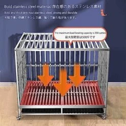 Collapsible Dog Cage, Four Wheel Stainless Steel Dog Kennel, Suitable For All Kinds Of Pet Dogs And Cats, Large Dog And Dog Cage (Size : 125 * 95 * 110)