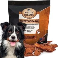 BRUTUS & BARNABY Thick Cut Sweet Potato Dog Treat Full Slices - Single Ingredient Dried Sweet Potato Dog Treats - Vegan Low Fat All Natural Dog Treats - Healthy Dog Treats With No Added Preservatives -Zoomie Shop 51shDGSQCwL. AC 3