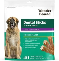 Amazon Brand - Wonder Bound Dog Dental Sticks, Chicken Flavor, Small/Medium, 45 Count, 25 Oz -Zoomie Shop 51smxa9CtaL. AC