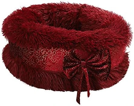 Watonic Dog Bed Cat Bed Comfortable Plush Kennel Dogs Pet Litter Deep Sleep Cat Litter Sleeping Bed Bow Lace Noble Elegant Wedding (Gray,15.76inch) 3 Watonic Dog Bed Cat Bed Comfortable Plush Kennel Dogs Pet Litter Deep Sleep Cat Litter Sleeping Bed Bow Lace Noble Elegant Wedding (Gray,15.76inch) - Image 3