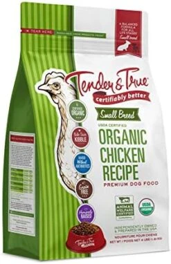 Tender & True Pet Nutrition Small Breed Organic Chicken Recipe Dog Food, 4 Lb (46003) -Zoomie Shop 51tVGVeQ1L. AC