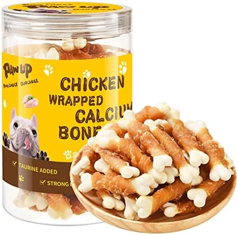 PAWUP Dog Treats Chicken Wrapped Calcium Bone, Training Treats For Small Dogs, Rawhide Free Dog Chews, Natural Teeth Clean W/Taurine, Limited Ingredients Natural Dog Reward, 12.5 Oz 7 PAWUP Dog Treats Chicken Wrapped Calcium Bone, Training Treats For Small Dogs, Rawhide Free Dog Chews, Natural Teeth Clean W/Taurine, Limited Ingredients Natural Dog Reward, 12.5 Oz - Image 7
