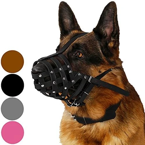 CollarDirect Dog Muzzle German Shepherd Dalmatian Doberman Setter Leather Basket Medium Large Breeds Black Brown (M, Chestnut Brown) 8 CollarDirect Dog Muzzle German Shepherd Dalmatian Doberman Setter Leather Basket Medium Large Breeds Black Brown (M, Chestnut Brown) - Image 8