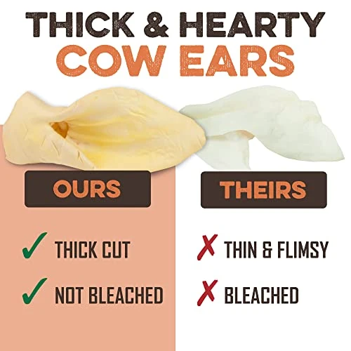 Premium Cow Ears For Dogs, Thick Cut & All-Natural Whole Ears, 100% Grass Fed Beef, No Additives Or Hormones, Safe Rawhide Alternative, Great Dog Treat Alternative To Pig Ears, Bully Sticks, Dog Bones 1 Premium Cow Ears For Dogs, Thick Cut & All-Natural Whole Ears, 100% Grass Fed Beef, No Additives Or Hormones, Safe Rawhide Alternative, Great Dog Treat Alternative To Pig Ears, Bully Sticks, Dog Bones