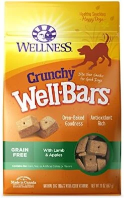 Wellness WellBars Natural Grain Free Crunchy Dog Treats, Yogurt, Apples & Banana, 45-Ounce Bag -Zoomie Shop 51trxAVuM2L. AC