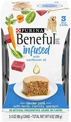 Beneful Purina Infused Wet Dog Food Pate With Real Lamb, Carrots And Spinach, With Sunflower Oil - (8 Packs Of 3) 3 Oz. Sleeves 20 Beneful Purina Infused Wet Dog Food Pate With Real Lamb, Carrots And Spinach, With Sunflower Oil - (8 Packs Of 3) 3 Oz. Sleeves -Zoomie Shop 51uCfcatBNL. AC