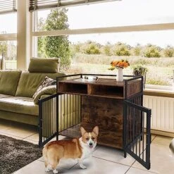 Dog Crate For Large Dogs, Black Furniture Dog Crate, Large Dog Kennel Indoor, Heavy Duty Wood Dog Cage Table With Drawers Storage, Sturdy Metal, Inner Size: 38.6" L X 23.6" W X 31.5" H 13 Dog Crate For Large Dogs, Black Furniture Dog Crate, Large Dog Kennel Indoor, Heavy Duty Wood Dog Cage Table With Drawers Storage, Sturdy Metal, Inner Size: 38.6" L X 23.6" W X 31.5" H -Zoomie Shop 51uWnUag04L