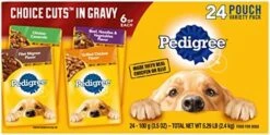 PEDIGREE CHOICE CUTS In Gravy Adult Soft Wet Meaty Dog Food Variety Pack, (18) 3.5 Oz. Pouches -Zoomie Shop 51v0zlJc8UL. AC