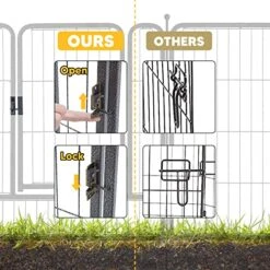 TMEE Dog Playpens 8/16 Panels Dog Pen Outdoor Indoor Dog Fence Exercise Pen 24 Inch Height Pet Play Yard Gate With Doors For Small Dogs/Puppies, Pet Playpen For RV, Camping, Yard, 8 Pcs 17 TMEE Dog Playpens 8/16 Panels Dog Pen Outdoor Indoor Dog Fence Exercise Pen 24 Inch Height Pet Play Yard Gate With Doors For Small Dogs/Puppies, Pet Playpen For RV, Camping, Yard, 8 Pcs -Zoomie Shop 51vOHiouSCL