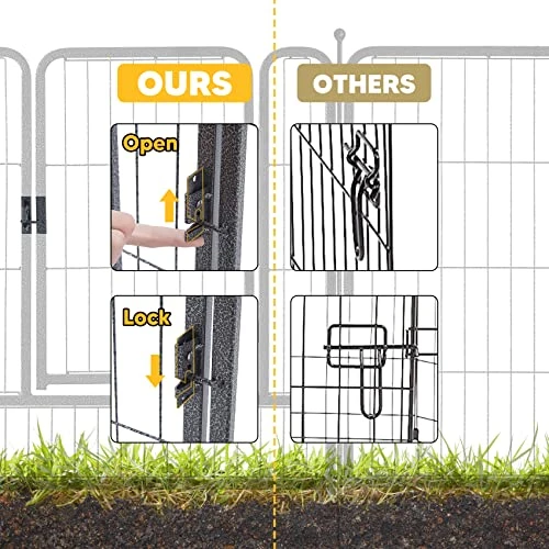 TMEE Dog Playpens 8/16 Panels Dog Pen Outdoor Indoor Dog Fence Exercise Pen 24 Inch Height Pet Play Yard Gate With Doors For Small Dogs/Puppies, Pet Playpen For RV, Camping, Yard, 8 Pcs 6 TMEE Dog Playpens 8/16 Panels Dog Pen Outdoor Indoor Dog Fence Exercise Pen 24 Inch Height Pet Play Yard Gate With Doors For Small Dogs/Puppies, Pet Playpen For RV, Camping, Yard, 8 Pcs - Image 6