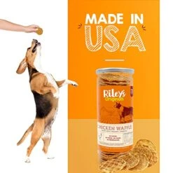 Riley's Waffles Chicken Chips For Dogs With Turmeric, USA Sourced Chicken Dog Treats - Limited Ingredient Healthy Treats, Dehydrated Jerky Dog Treats -Zoomie Shop 51vYGIeIWuL