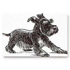 Comforance Pet Dog Doormat, Indoor Rug Entryway Mats With Rubber Backing For Shoe Scraper, Ideal For Inside High Traffic Area 20x31.5 Inch Black Fur Puppy Schnauzer