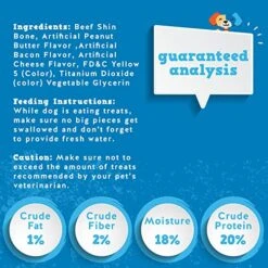 Jack&Pup Filled Dog Bones For Aggressive Chewers, 5 To 6" Dog Chew Treats Dog Bone. (Flavors: Peanut Butter, Bacon & Cheese, Bully Sticks). All Natural Dog Bones (Bully Stick) 13 Jack&Pup Filled Dog Bones For Aggressive Chewers, 5 To 6" Dog Chew Treats Dog Bone. (Flavors: Peanut Butter, Bacon & Cheese, Bully Sticks). All Natural Dog Bones (Bully Stick) -Zoomie Shop 51vomiOuksL