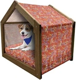 Ambesonne Food Wooden Dog House, Repetitive Pattern With Outline Fruits And Vegetables, Indoor & Outdoor Portable Dog Kennel With Pillow And Cover, X-Large, Pale Orange Pale Yellow 27 Ambesonne Food Wooden Dog House, Repetitive Pattern With Outline Fruits And Vegetables, Indoor & Outdoor Portable Dog Kennel With Pillow And Cover, X-Large, Pale Orange Pale Yellow -Zoomie Shop 51vppLHDgqL. AC