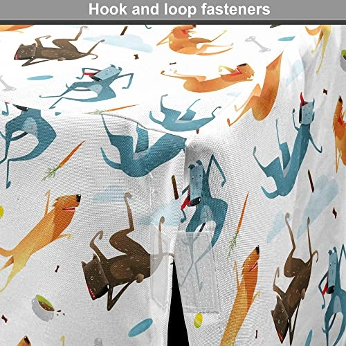 Ambesonne Dog Dog Crate Cover, Funny Dogs Flying With Food Bowl And Bones Pets Companion Illustration, Easy To Use Pet Kennel Cover For Small Dogs Puppies Kittens, 18 Inch, Slate Blue Ginger 4 Ambesonne Dog Dog Crate Cover, Funny Dogs Flying With Food Bowl And Bones Pets Companion Illustration, Easy To Use Pet Kennel Cover For Small Dogs Puppies Kittens, 18 Inch, Slate Blue Ginger - Image 4