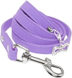 Kuntrona Small Dog Leash Soft Suede Leather Dog Leashes For Chihuahua Yorkishire Pug Small Dogs Cats Walking Leash Pink Black M -Zoomie Shop 51w5qOOADL. AC