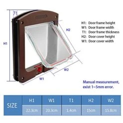 4 Way Safe Lockable Cat Dog Door Small Dog Kitten Lock Flap Pet Tunnel White Brown Plastic Animal Small Pet Cat Dog Gate -Zoomie Shop 51wIDJXUwHL