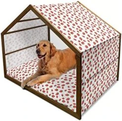 Lunarable Vegetables Wooden Dog House, Ornate Food Garlic Pepper Cauliflower Delicious Plants Image, Outdoor & Indoor Portable Dog Kennel With Pillow And Cover, X-Large, Lime Green Yellow -Zoomie Shop 51wh sGkE8L. AC