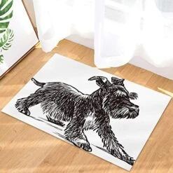 Comforance Pet Dog Doormat, Indoor Rug Entryway Mats With Rubber Backing For Shoe Scraper, Ideal For Inside High Traffic Area 20x31.5 Inch Black Fur Puppy Schnauzer -Zoomie Shop 51wsBTaOqnL