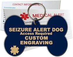 My Identity Doctor Seizure Alert Service Dog Tag Custom Engraved Dog Bone Plastic - Blue - Small -Zoomie Shop 51xGYRtDjSL. AC 1