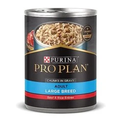 Purina Pro Plan Gravy Wet Dog Food For Large Dogs, Large Breed Beef And Rice Entree - (12) 13 Oz. Cans