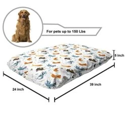 Ambesonne Dog Pet Bed, Funny Dogs Flying With Food Bowl And Bones Pets Companion Illustration, Chew Resistant Pad For Dogs And Cats Cushion With Removable Cover, 24" X 39", Slate Blue Ginger 7 Ambesonne Dog Pet Bed, Funny Dogs Flying With Food Bowl And Bones Pets Companion Illustration, Chew Resistant Pad For Dogs And Cats Cushion With Removable Cover, 24" X 39", Slate Blue Ginger -Zoomie Shop 51xJ7OE5LOL