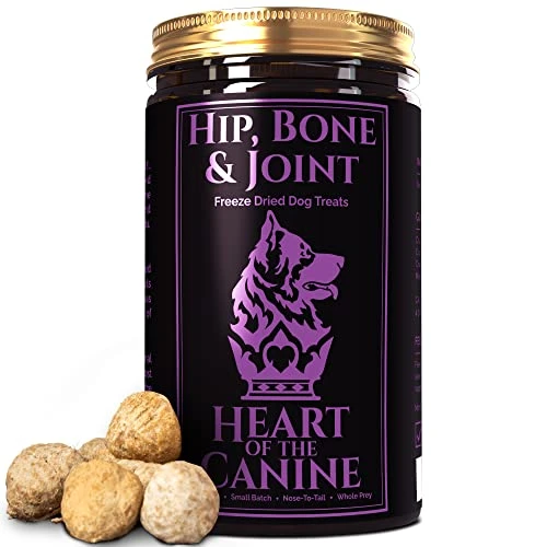 Hip, Bone & Joint - Premium Freeze Dried Dog Treats - Grass Fed Beef Bone, Green Mussel, Chicken Cartilage - Calcium And Collagen From Real Food Ingredients - Heart Of The Canine - 6oz 1 Hip, Bone & Joint - Premium Freeze Dried Dog Treats - Grass Fed Beef Bone, Green Mussel, Chicken Cartilage - Calcium And Collagen From Real Food Ingredients - Heart Of The Canine - 6oz