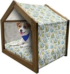 Lunarable Farming Wooden Pet House, Organic Cucumbers Dill Pickles Healthy Food Vegetables Salad Homemade, Outdoor & Indoor Portable Dog Kennel With Pillow And Cover, Large, Fern Green And Emerald -Zoomie Shop 51xXhM7NYHL. AC