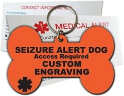 My Identity Doctor Seizure Alert Service Dog Tag Custom Engraved Dog Bone Plastic - Blue - Small -Zoomie Shop 51xdD49sr5L. AC 1