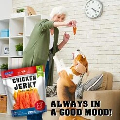 Chicken Jerky Dog Treats 1.5 Lb - Human Grade Pet Snacks & Grain Free Organic Meat - All Natural High Protein Dried Strips - Best Chews For Training Small & Large Dogs - Bulk Soft Pack Made For USA 12 Chicken Jerky Dog Treats 1.5 Lb - Human Grade Pet Snacks & Grain Free Organic Meat - All Natural High Protein Dried Strips - Best Chews For Training Small & Large Dogs - Bulk Soft Pack Made For USA -Zoomie Shop 51xogvSSysL