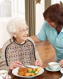 Funnywall88 Adult Bibs Pet Dog Paws Waterproof Apron For Elderly, Women For Eating With Adjustable Strap Snap Closure - Washable With Optional Crumb Catcher, Reusable, Large -Zoomie Shop 51xpVTLwLCL