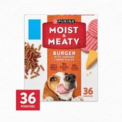 Purina Moist And Meaty Burger With Cheddar Cheese Flavor Dry Soft Dog Food Pouches - 36 Ct. Pouch -Zoomie Shop 51xyRnhCevL