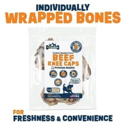 PUPDAWGS Single Ingredient Dog Bone Made In USA - Beef Knee Caps - 100% Natural Dog Bones For Aggressive Chewers - From USDA Inspected Beef - Hickory Smoked - Individually Wrapped (3 Piece Pack) -Zoomie Shop 51y6NkNhzkL